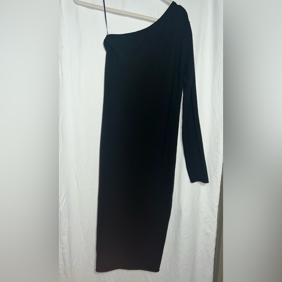 n:Philanthropy one-shoulder silk blend black sweater dress - Picture 8 of 9
